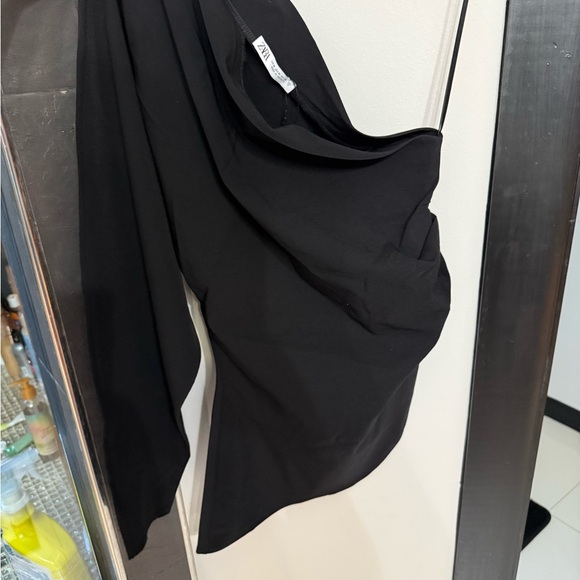 Zara Black One-Shoulder Blouse - Picture 3 of 5